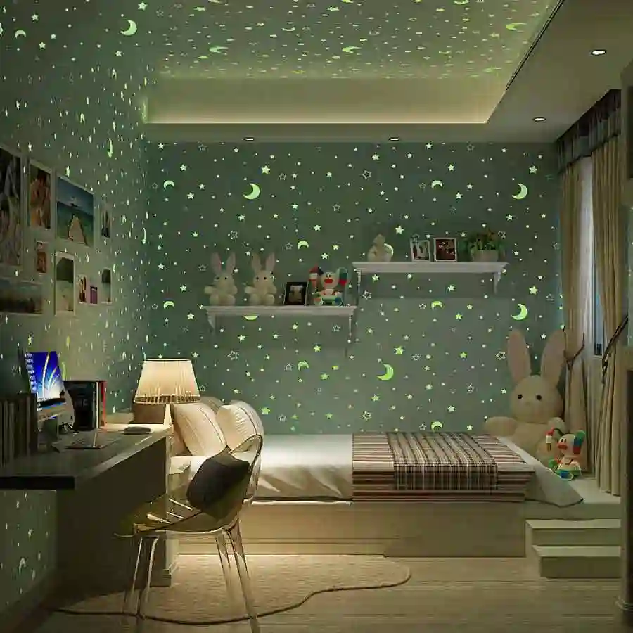 کاغذ دیواری شبرنگ رنگین کمان